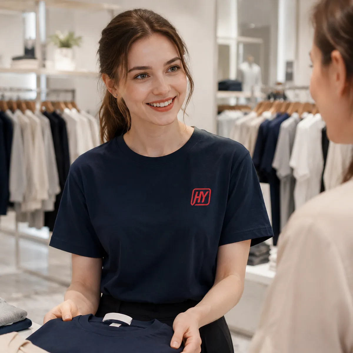 Skin-friendly PU Heat Transfer Vinyl on industrial and corporate workwear with premium skin-like texture