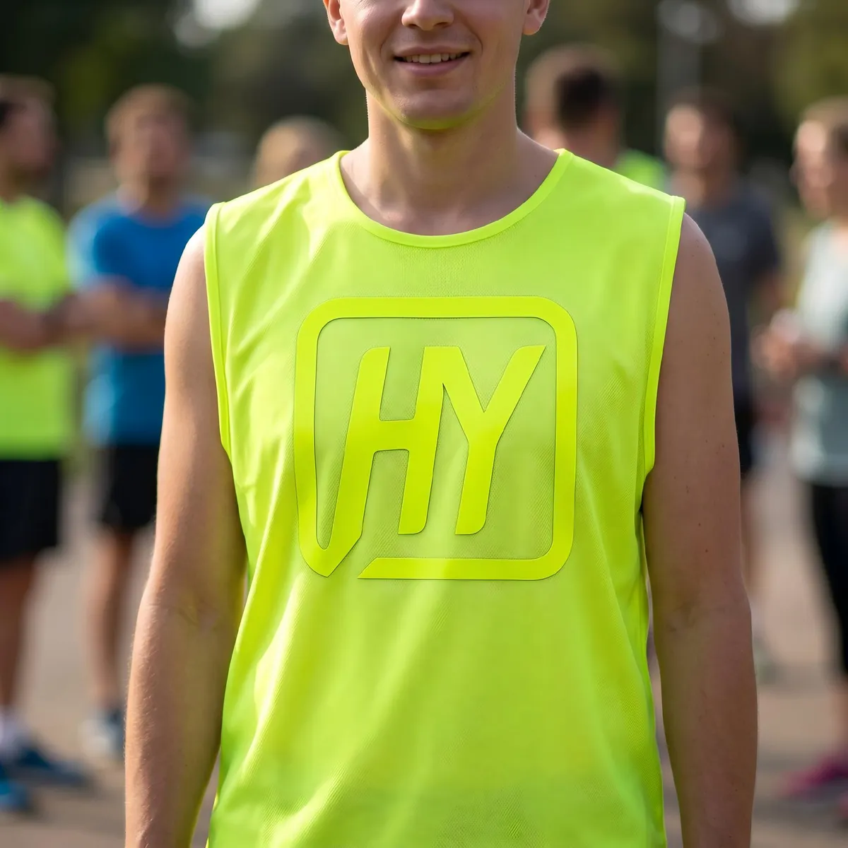 Fluorescent Silicone Patches on outdoor sports apparel with high saturation fluorescent effect