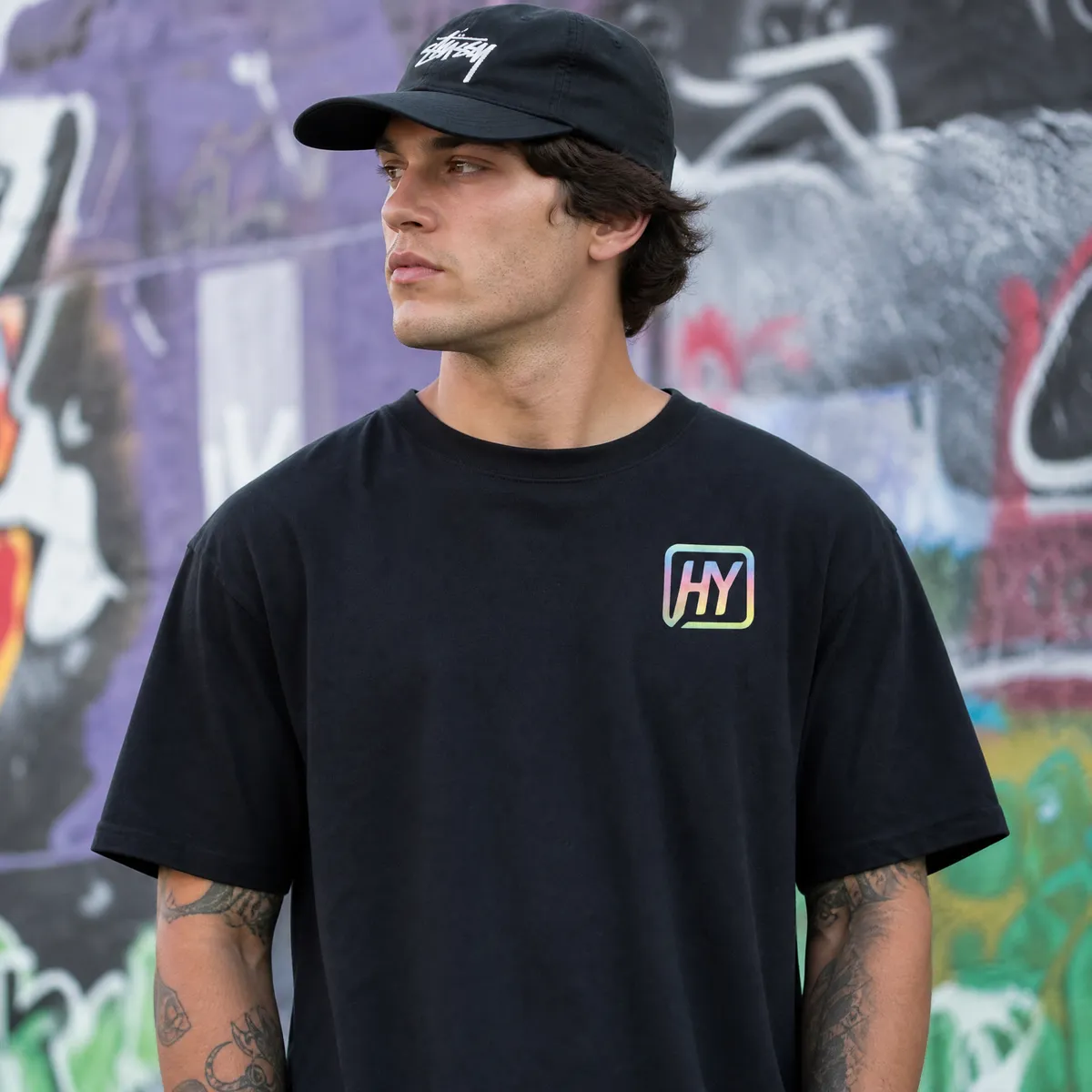 Rainbow Heat Transfer Vinyl on fashion and casual wear with dazzling colour-shifting prism finish