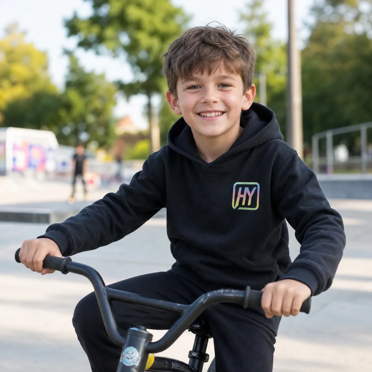 Rainbow Heat Transfer Vinyl on children's clothing and accessories with eye-catching iridescent surface