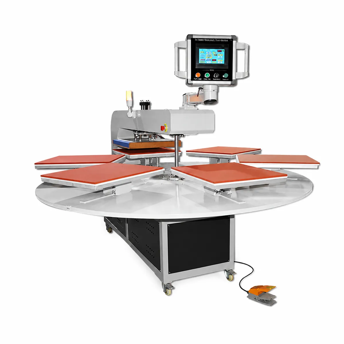 HY-PR6A FULLY AUTOMATIC TURNTABLE SIX-STATION HEAT PRESS MACHINE