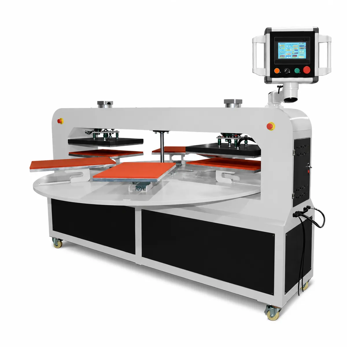 HY-PR6B DOUBLE-HEAT SIX-STATION AUTOMATICTURNTABLE HEAT PRESS MACHINE