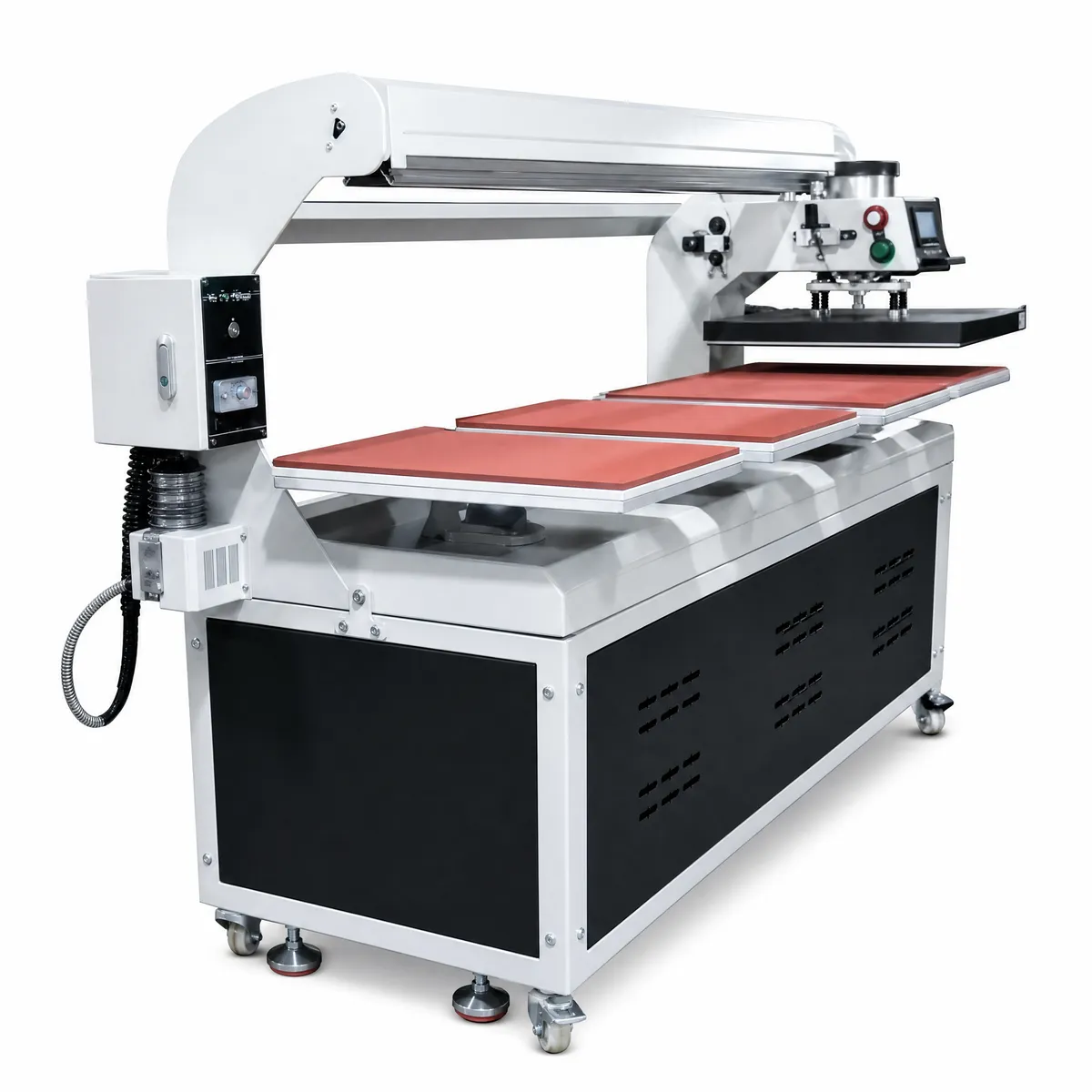 HY-PU4D AUTOMATIC UP-SLIDING PNEUMATIC FOUR-STATION HEAT PRESS MACHINE (ELECTRIC PUSH)