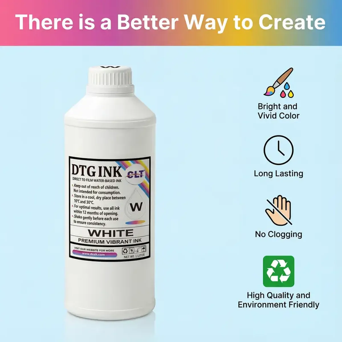 High-Quality DTG White Ink for Epson Printheads, HY-W