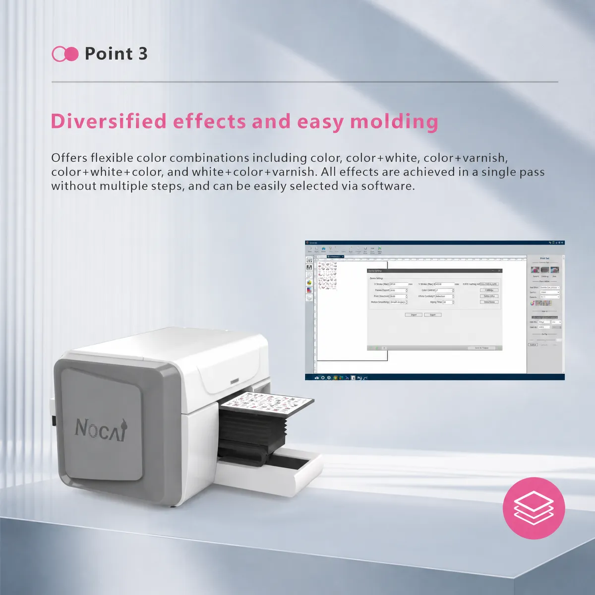 NC-UVA3MAX compact UV printer adaptable for home, office and advertising shop scenarios