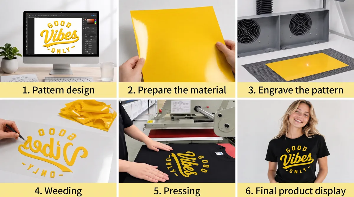 PU/TPU Heat Transfer Vinyl Process - Heat Press Transfer on Garments