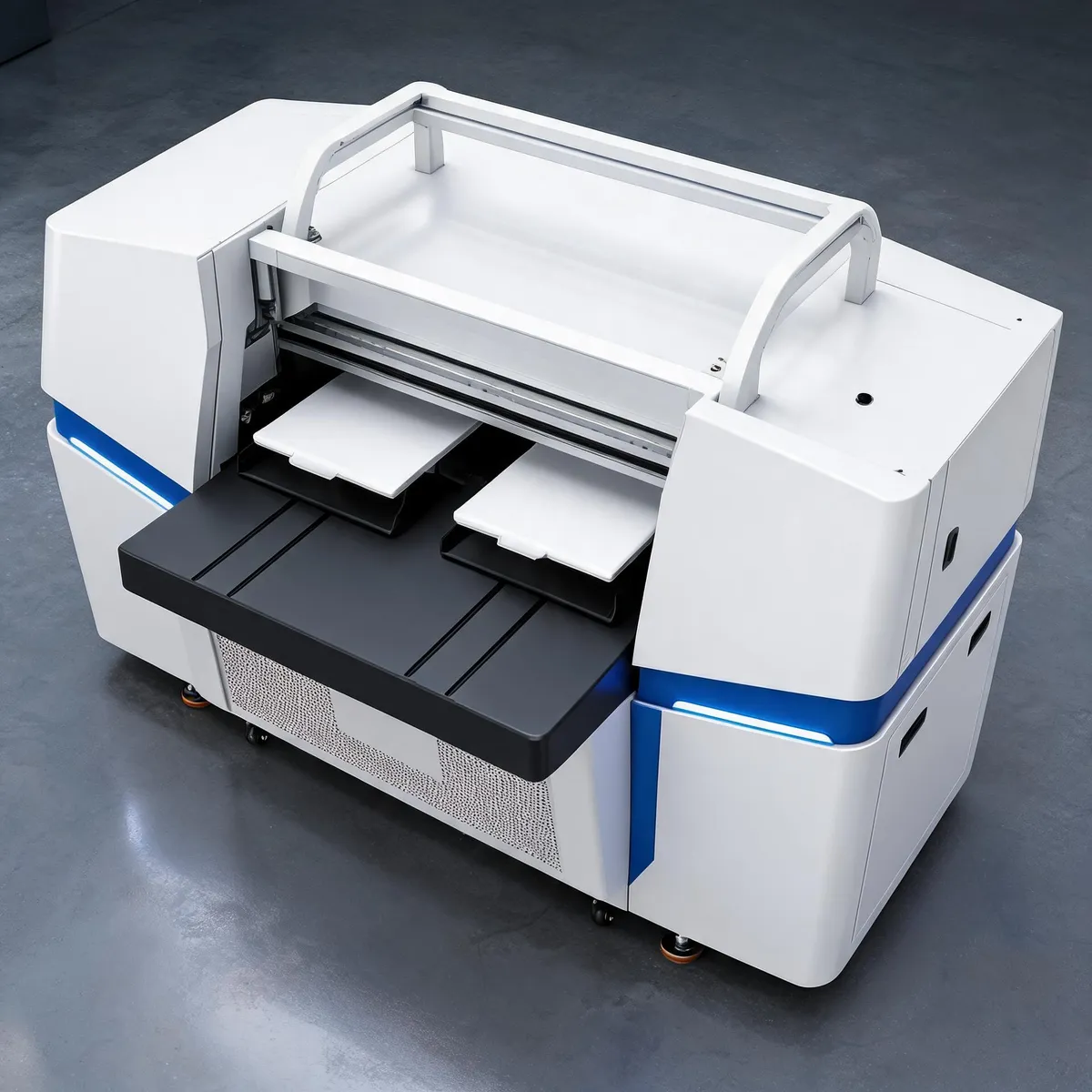 DTG-001 internal view showing positive pressure ink supply with ±0.01mm tolerance